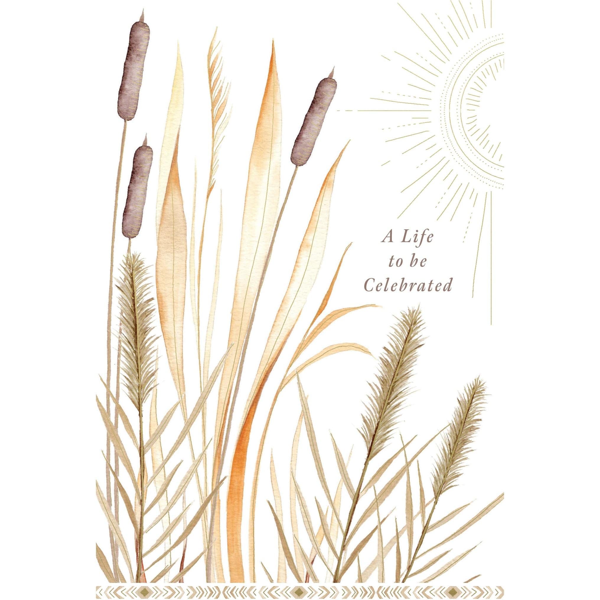Pictura tall reeds sympathy card featuring elegant reed illustrations, suitable for expressing condolences in everyday greeting cards.